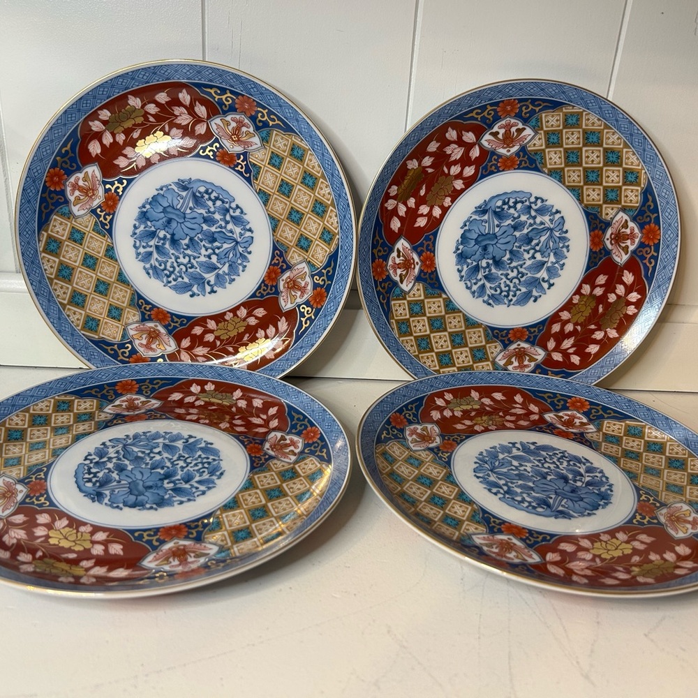 Smithsonian Institute Vintage Style Japanese Salad or Dessert 8.5” Plates set